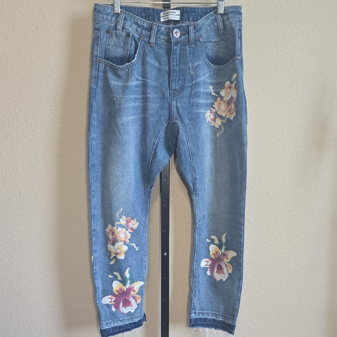 Nwot One Teaspoon Saints Orchid Painted Jeans. Size 26